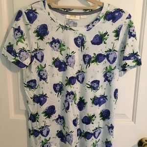 Strawberry Print  Short Sleeve Tee